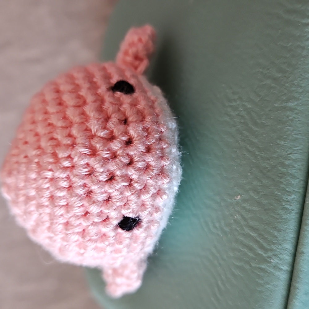 Pink Crochet Whale Plush